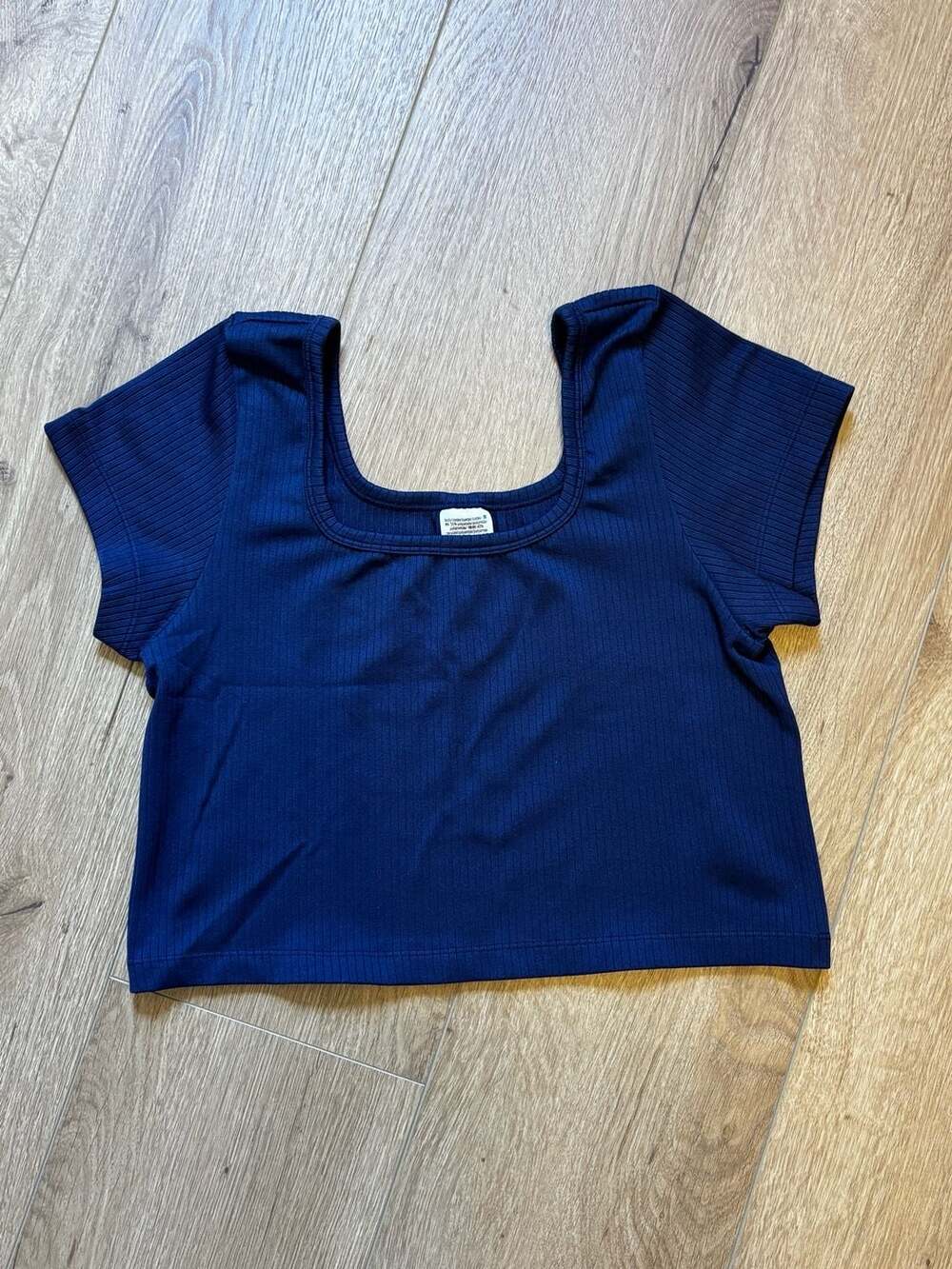 PINK Victoria's Secret Seamless Ribbed Square Neck Crop Top, Size Large